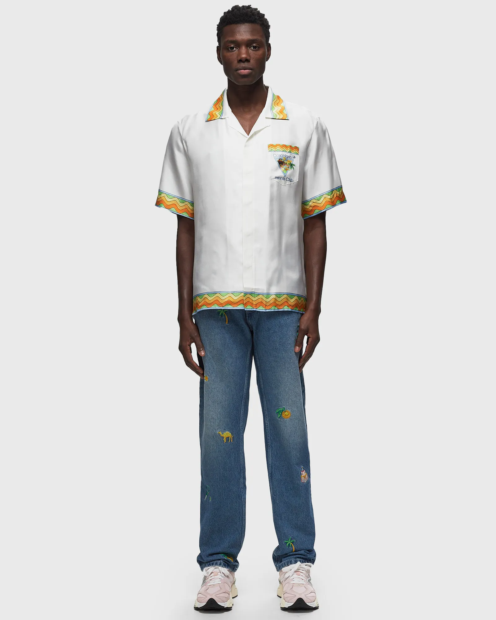 Casablanca UNISEX CUBAN COLLAR SHORT SLEEVE SHIRT