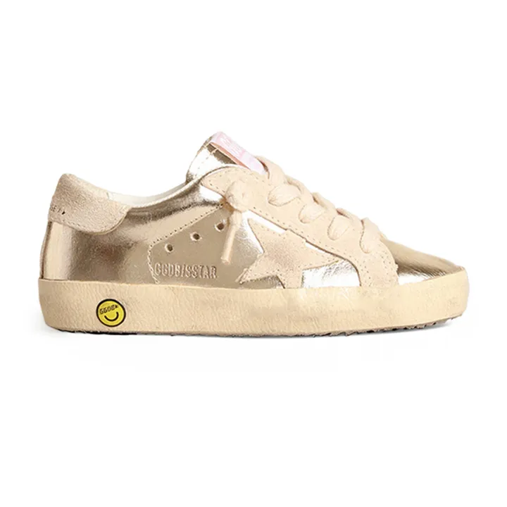 Golden Goose Baskets Lacets Super-Star Laminé | Doré