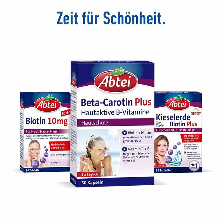 Abtei Beta-Carotin Plus Hautaktive B-Vitamine Kapseln , 50 St