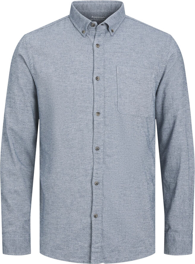 Jack & Jones JJECLASSIC MELANGE SHIRT LS SN Faded denim