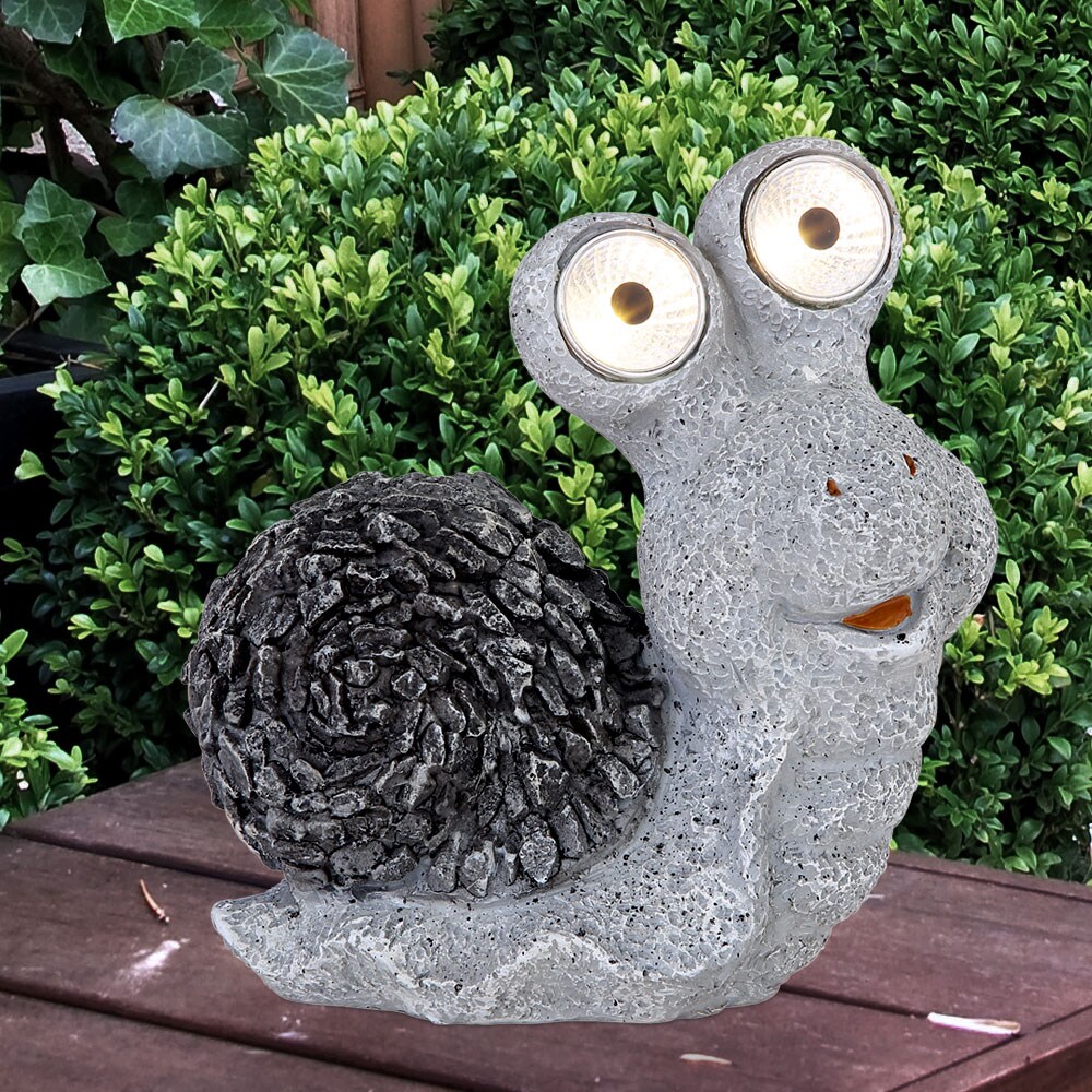 LED Solarleuchte, Schnecke, grau, Höhe 20 cm