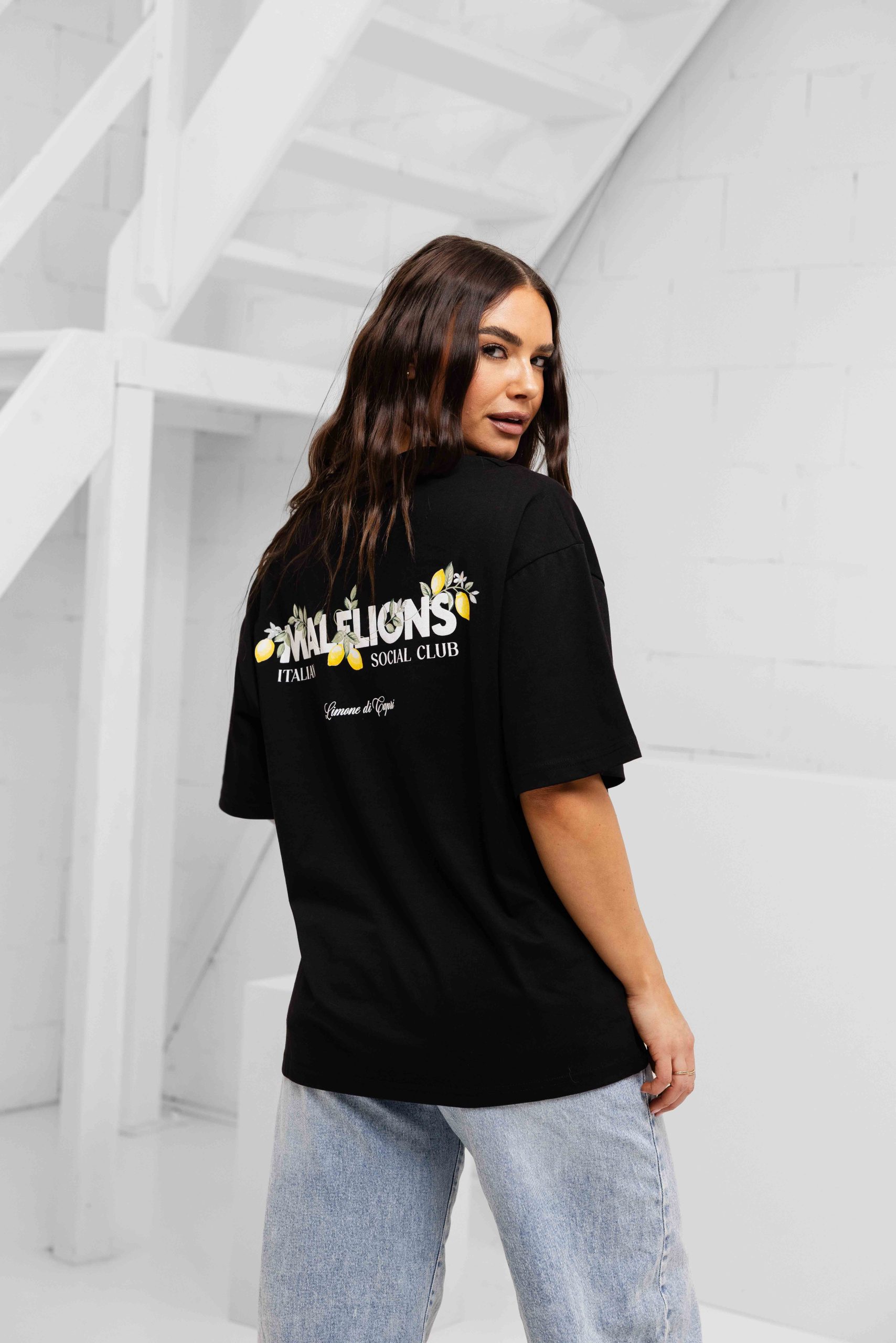 Malelions Limone Di Capri T-Shirt Dames Zwart