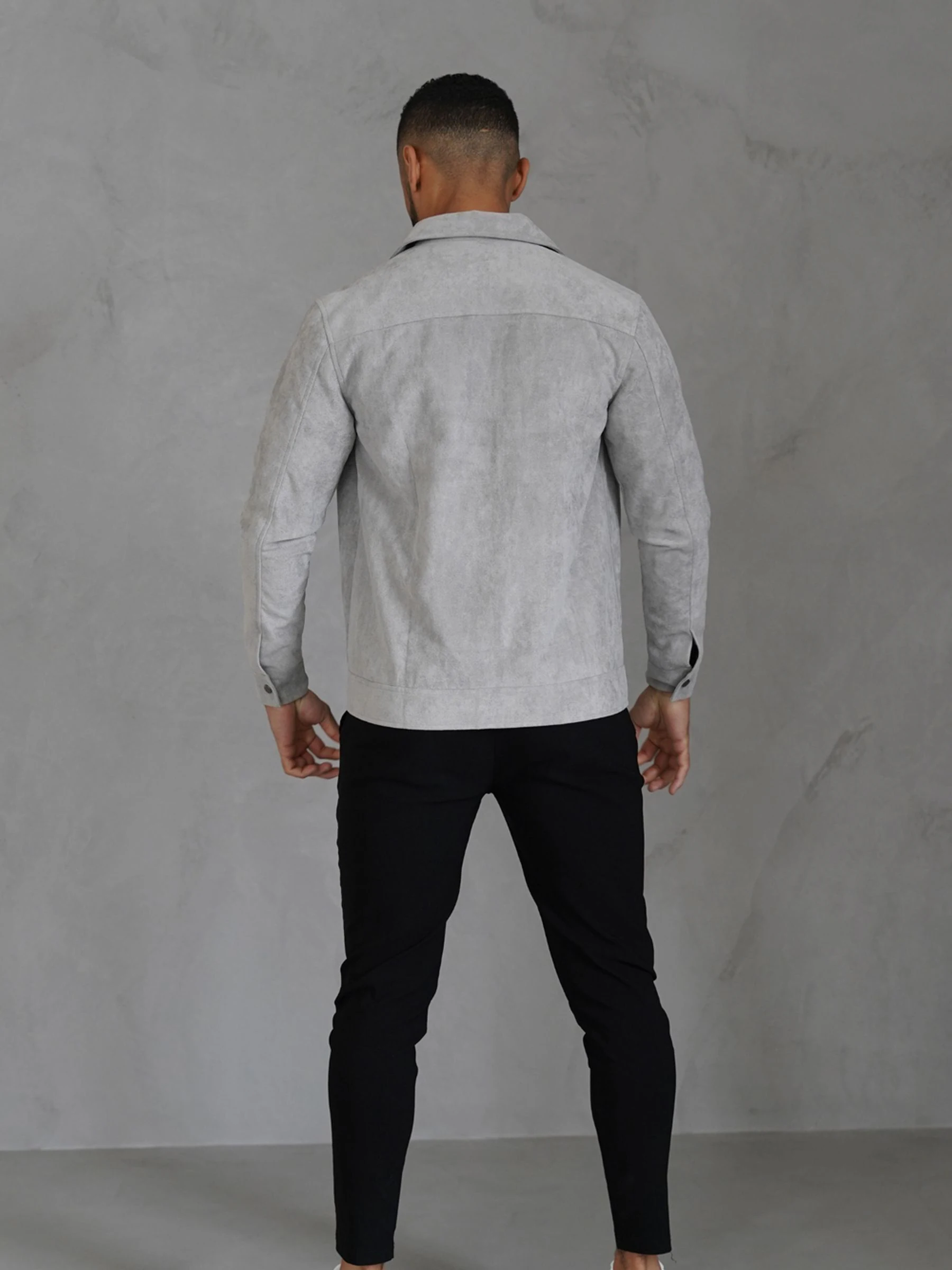 Grijs - CAPO Faux Suede Jacket