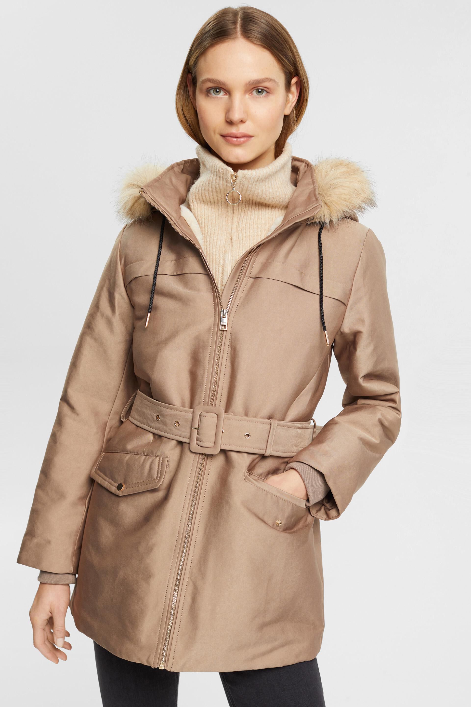 Parka à capuche en fourrure synthétique
