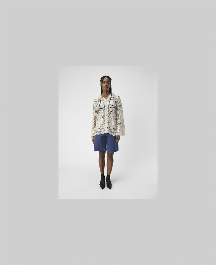 Object OBJPETRA L/S KNIT THROWOVER 132 Sandshell