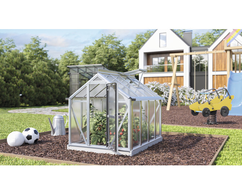 Vitavia Merlin mini-kas, 4 mm dubbelwandige polycarbonaatpanelen, 87,2 x 111,6 cm, aluminium