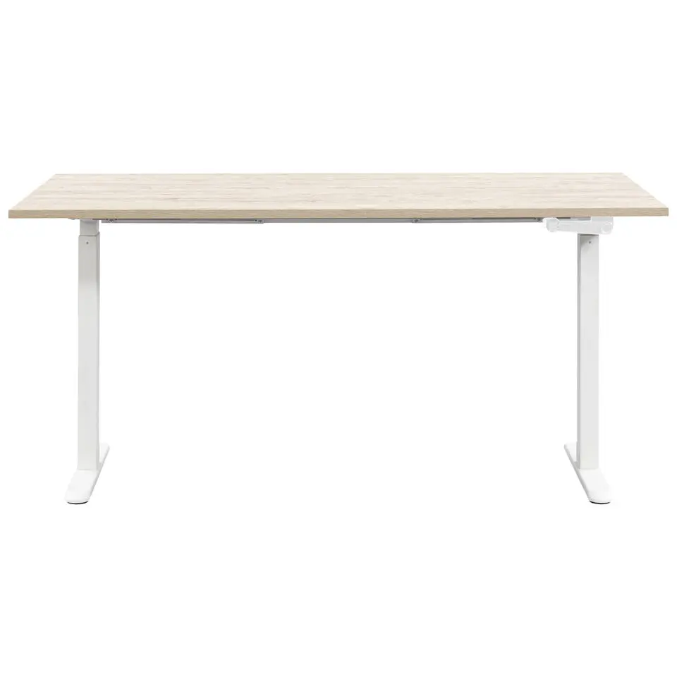 Bureau Homeworx zit/sta handmatig verstelbaar – eikenkleur/wit - 75/118x160x80 cm