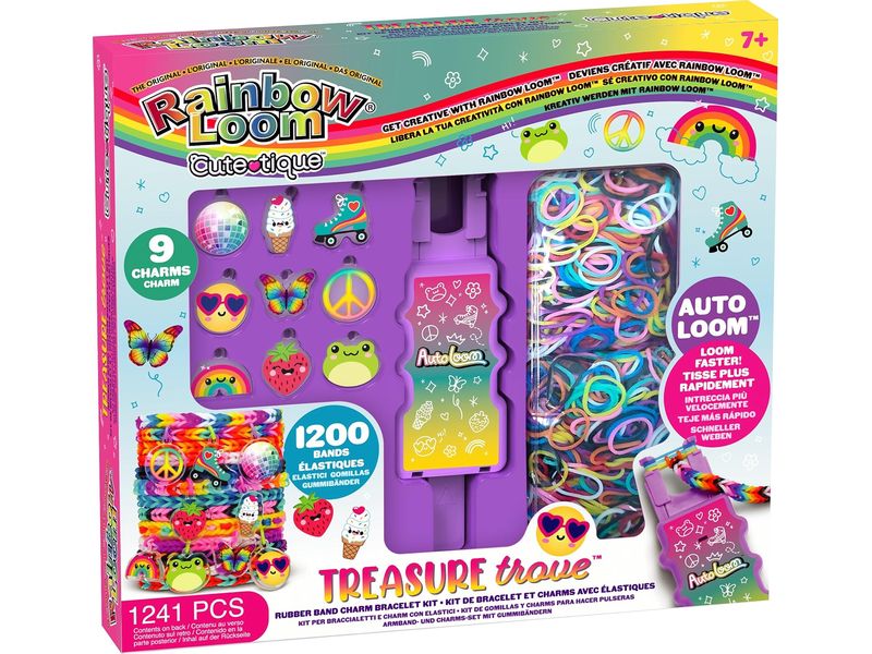 BANDAI Rainbow Loom Cute Tique Set Bastelset mit 1200 Gummibändern und Loom-Zubehör