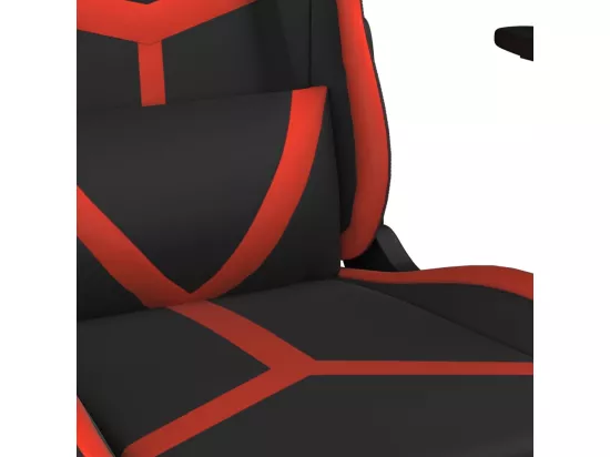 Chaise de jeu de massage avec repose-pied Noir&Rouge Similicuir