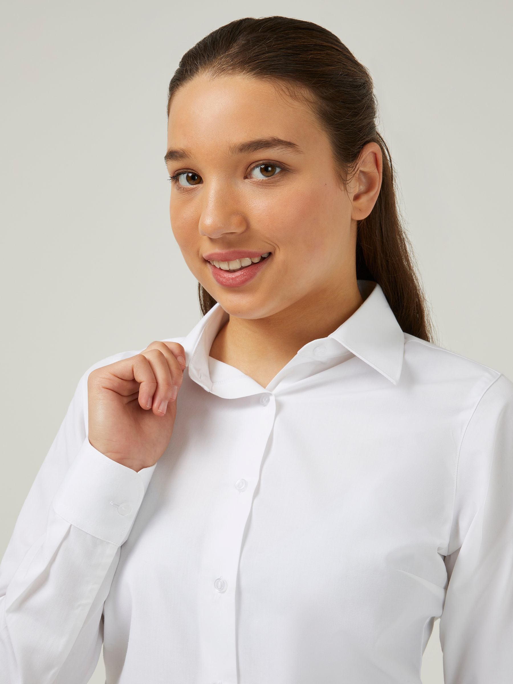 Trutex White Slim Fit Long Sleeve 3 Pack School Shirts
