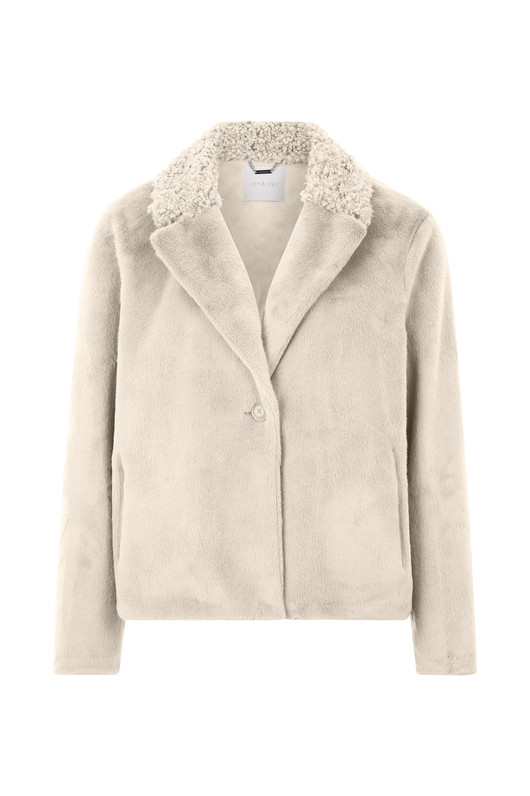 RICHROYAL Jackenblazer , Mit zwei verschiedenen Fellimitaten; mit seitlichen Taschen