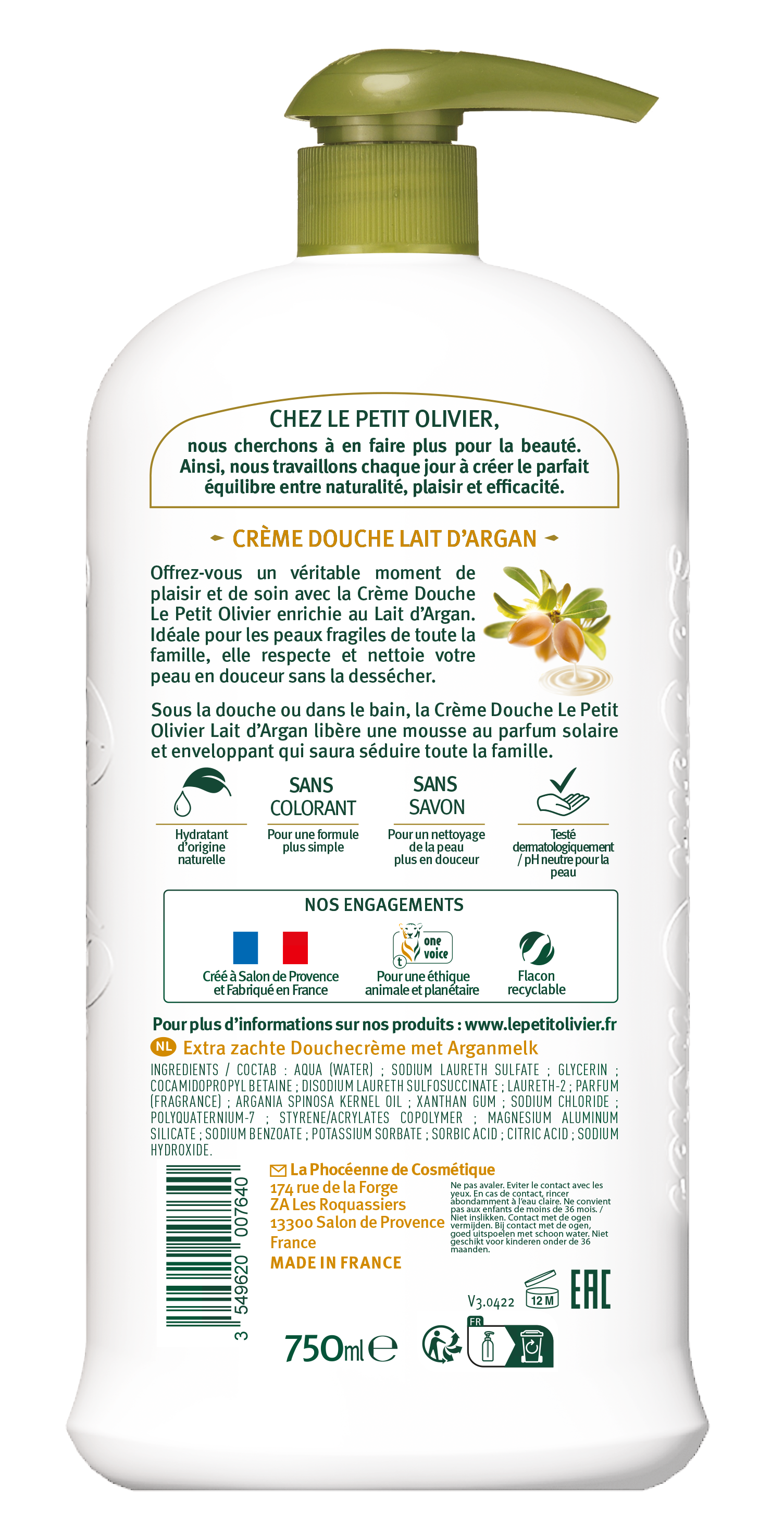 LE PETIT OLIVIER Duschcreme Arganmilch Hypoallergen Fl 750 ml