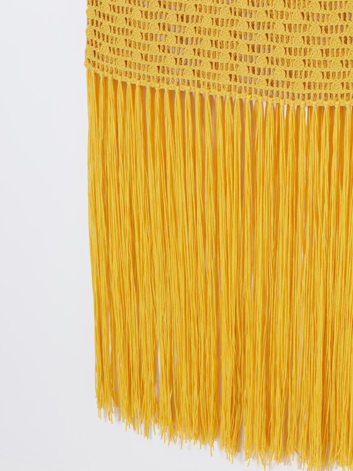 Vestido longo vazado - Amarelo Médio