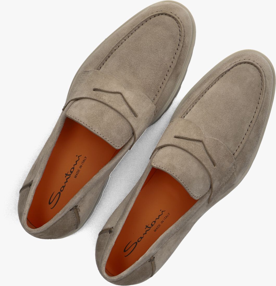 taupe santoni loafers sue penny loafer gz