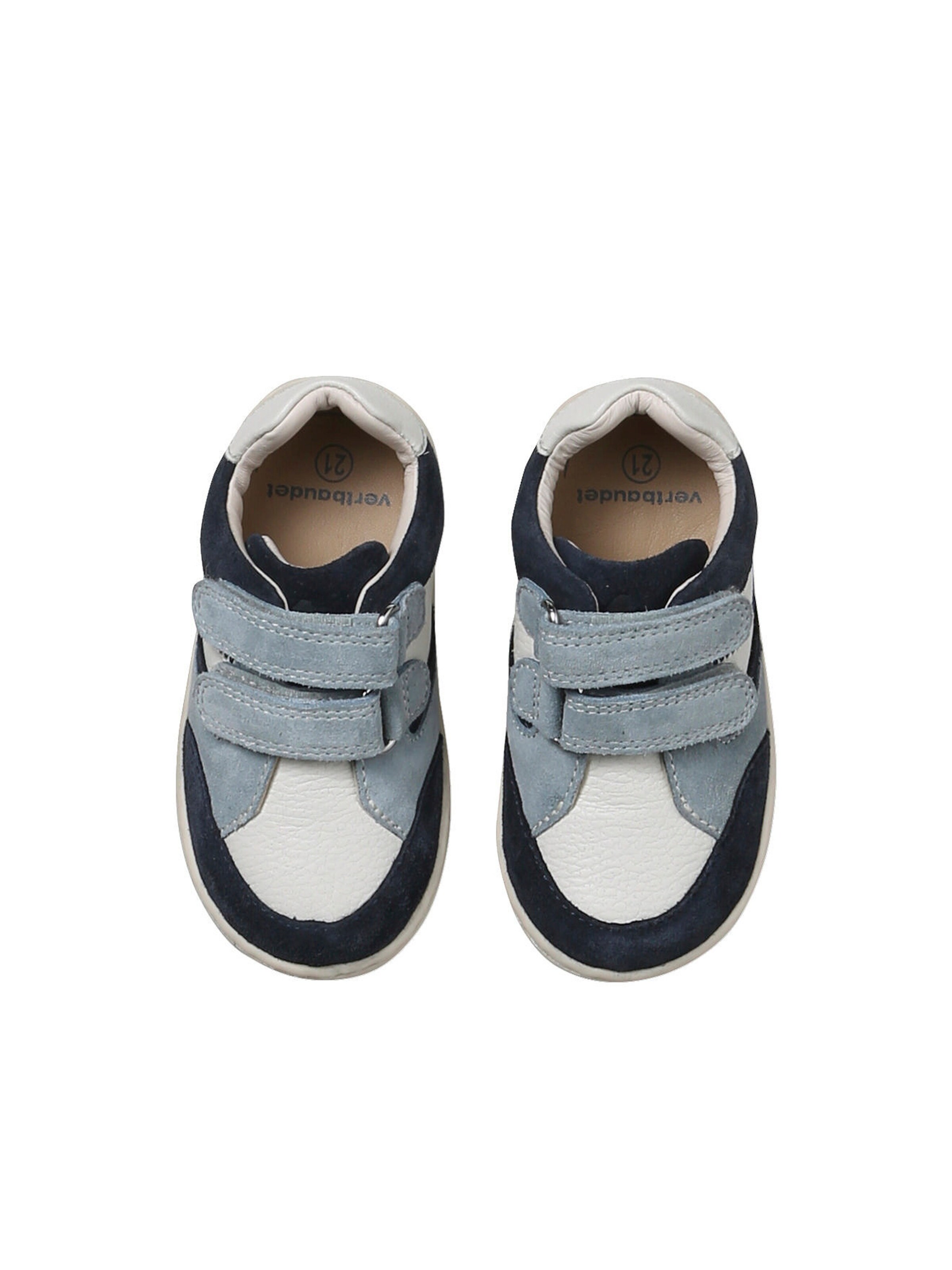 Vertbaudet Baby Lauflern-Sneakers mit Klett aus weichem Leder set blau