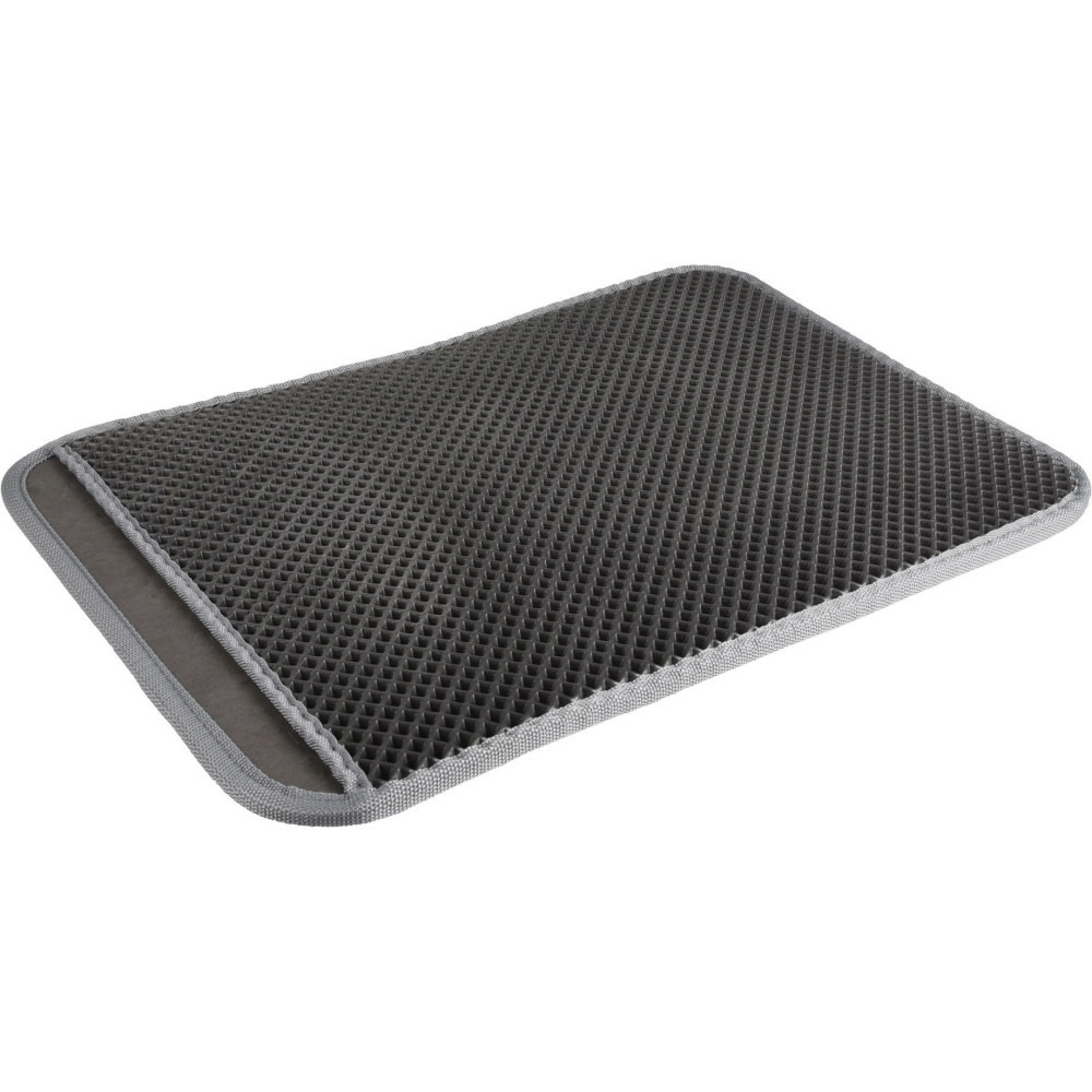 Tapis pour bac a litière noir 61 x 41,5 x 1,3 cm pour chat