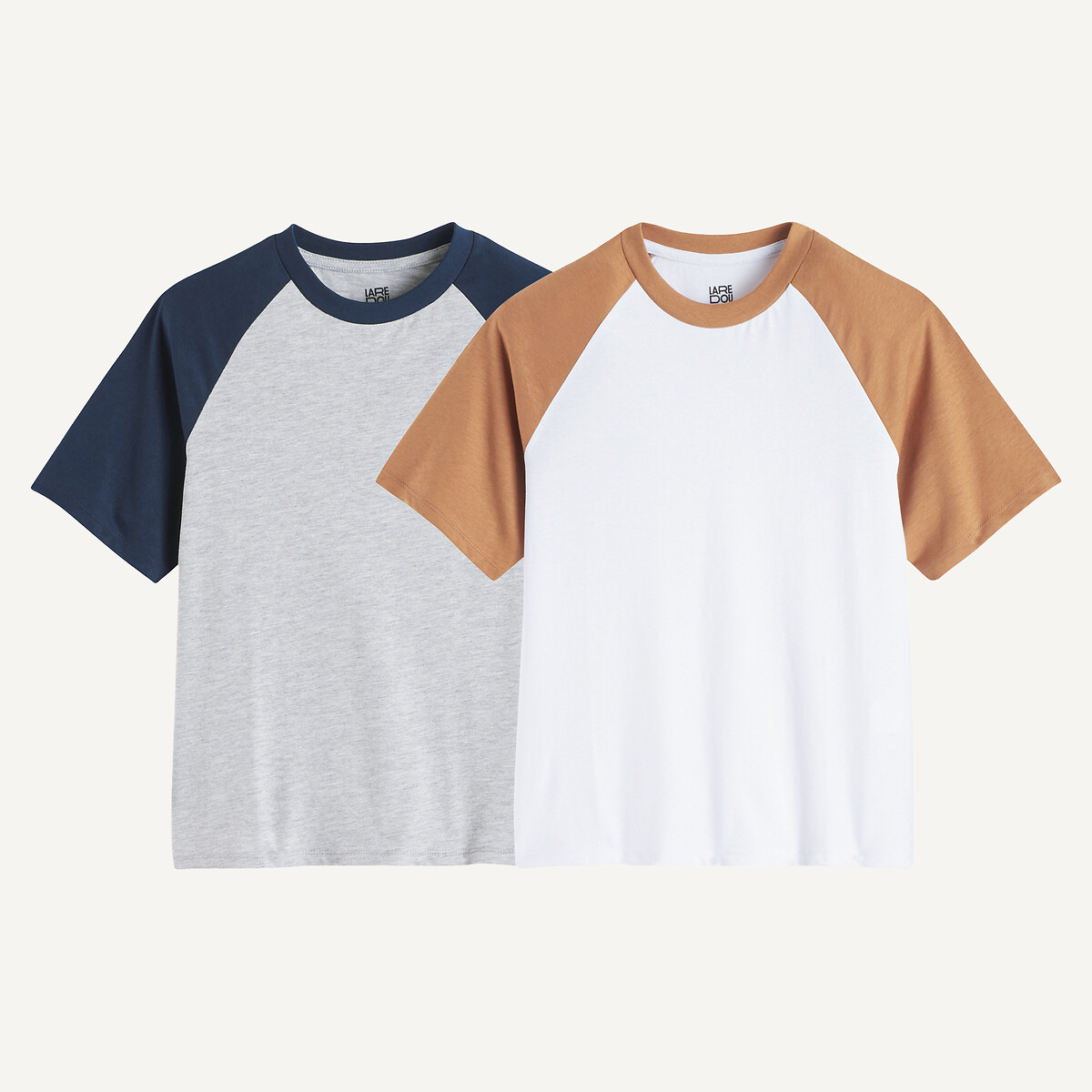 COLEÇÃO LA REDOUTE<br>Conjunto de 2 camisetas de manga curta com blocos de cores