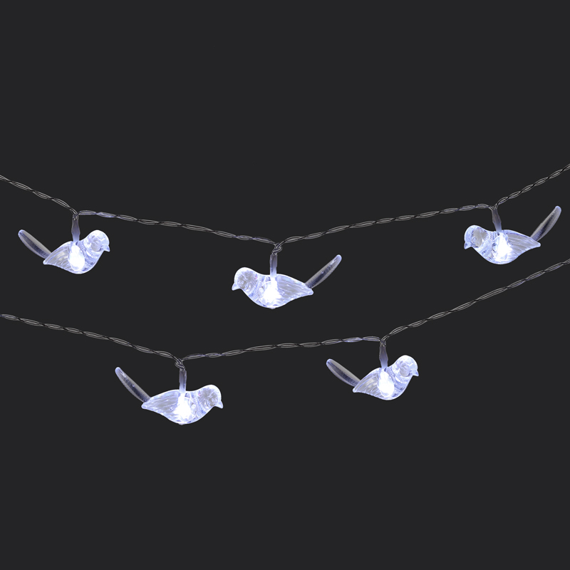 Guirlande 10 oiseaux transparent