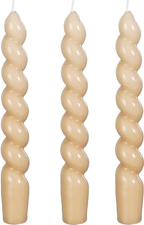 Mica Decorations dinerkaars Twist crème 5 uur D 2,5 H 18,5 cm 3 stuks