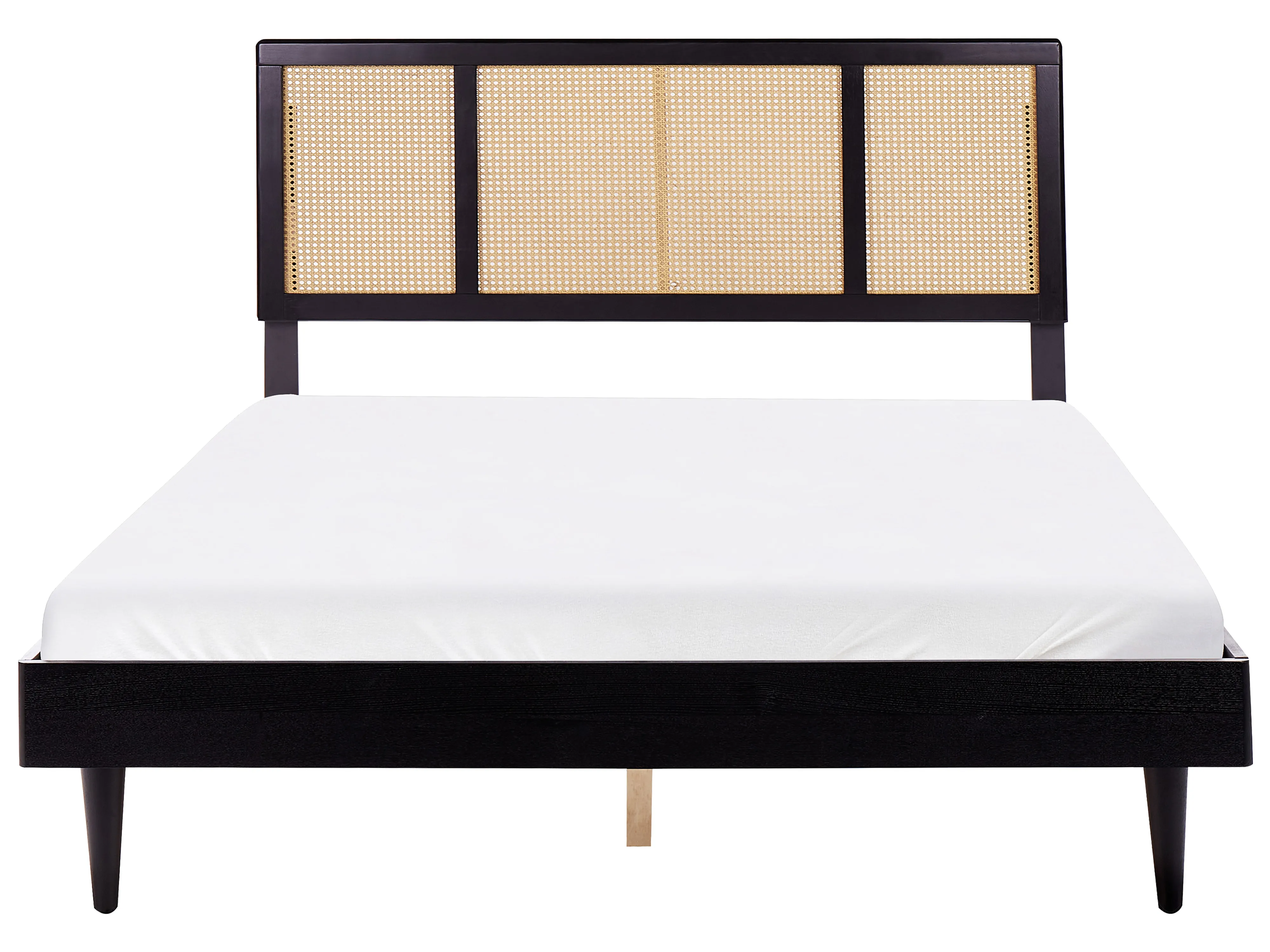 Bed Rotan AURAY 160 x 200 cm Zwart