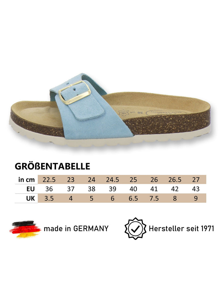 modische Pantoletten Damen hellblau