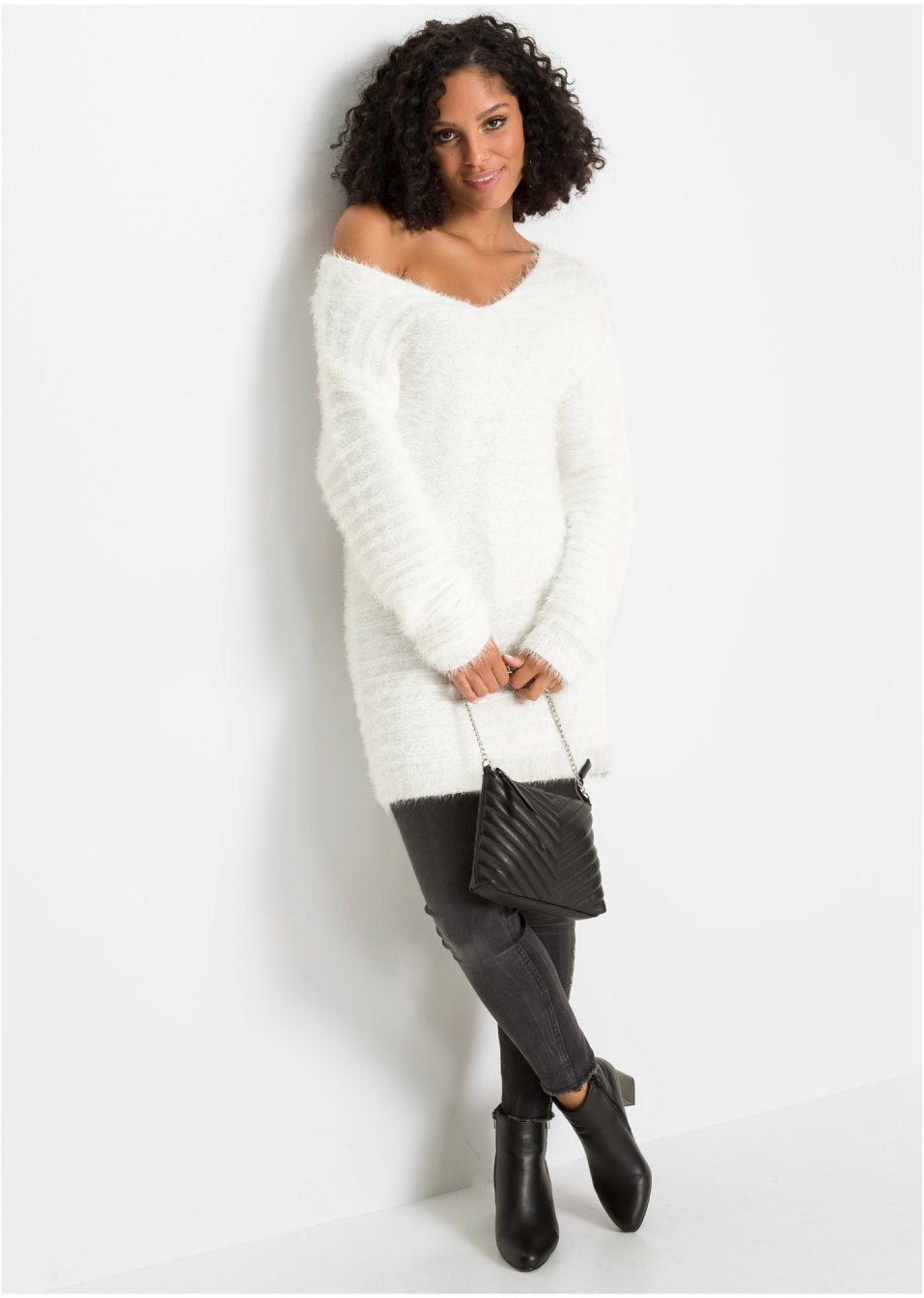 Pull long duveteux