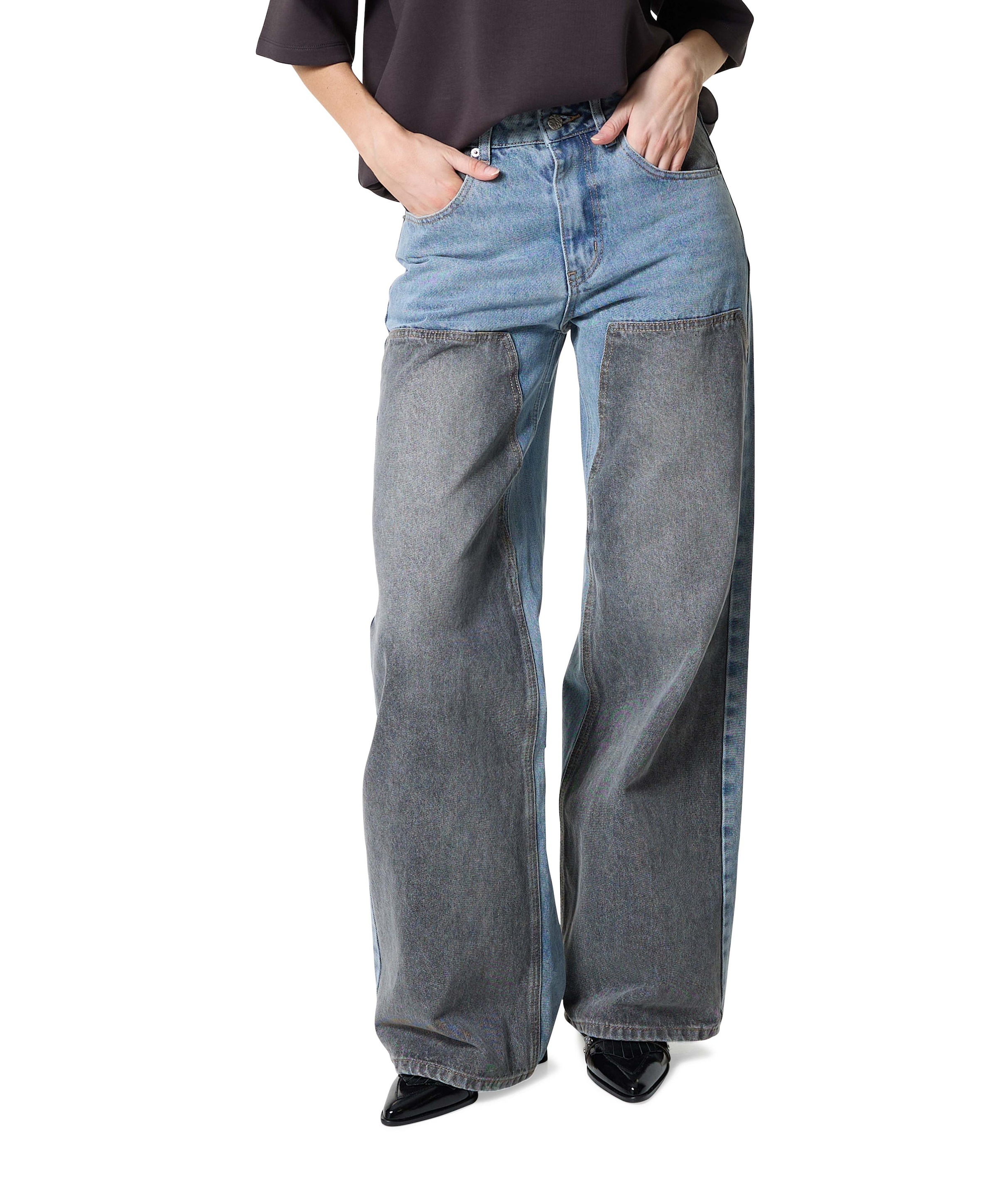 Haute L'Amitié Two-Tone Patch Tall jeans blauw