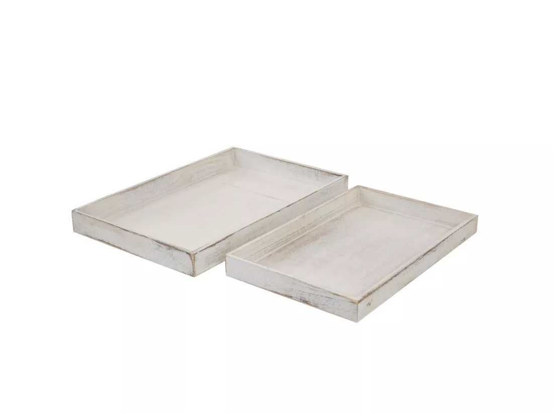 Lot de 2 plateaux bois blanche 42 x 27 x 4 cm 04_0002972