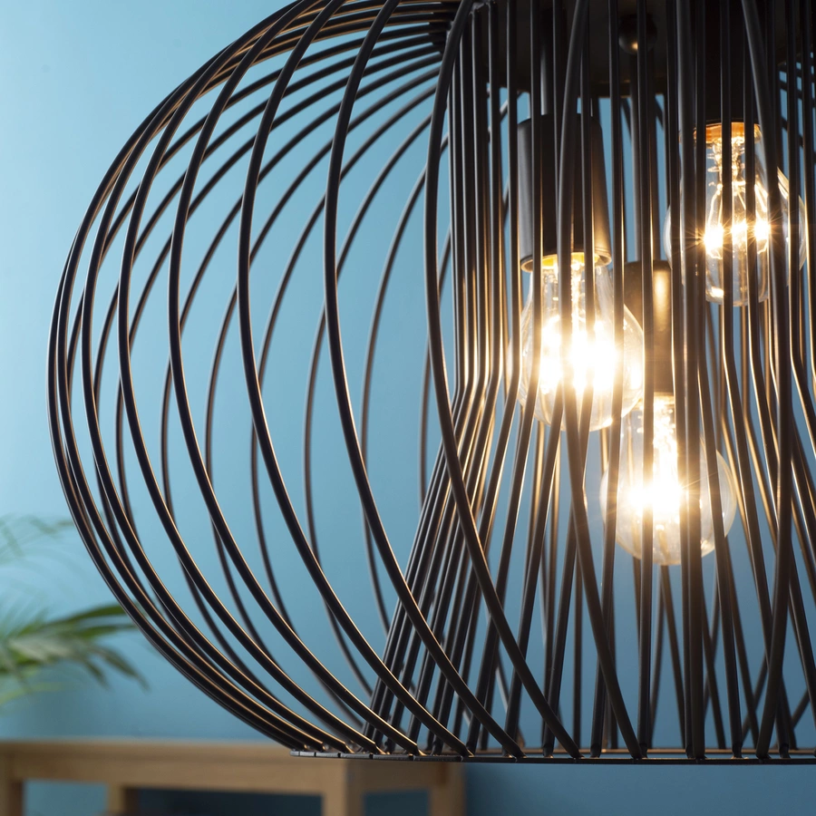 HOMCOM Deckenleuchte mit höhenverstellbarem Kabel schwarz