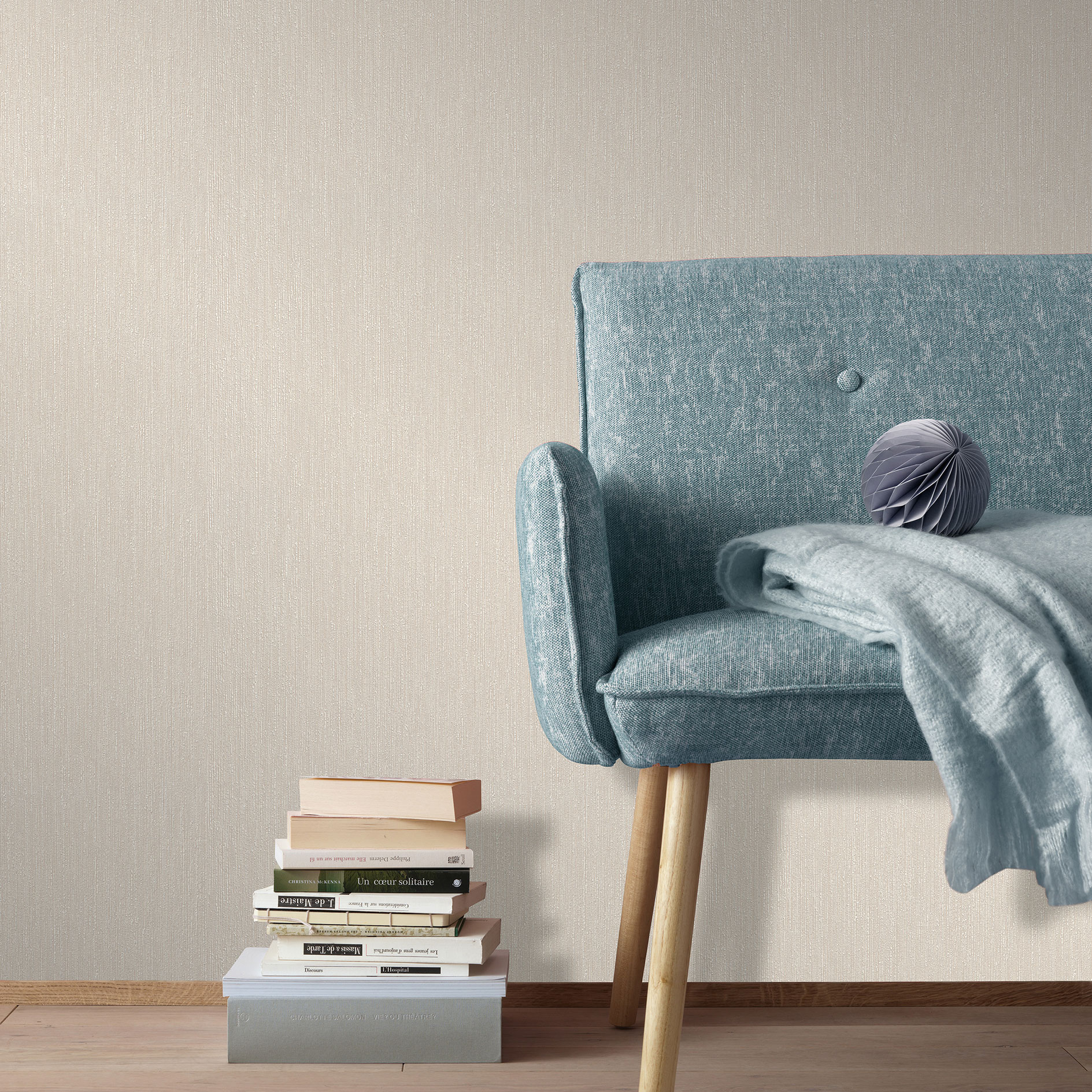 Vliestapete - beige - uni - 10 Meter
