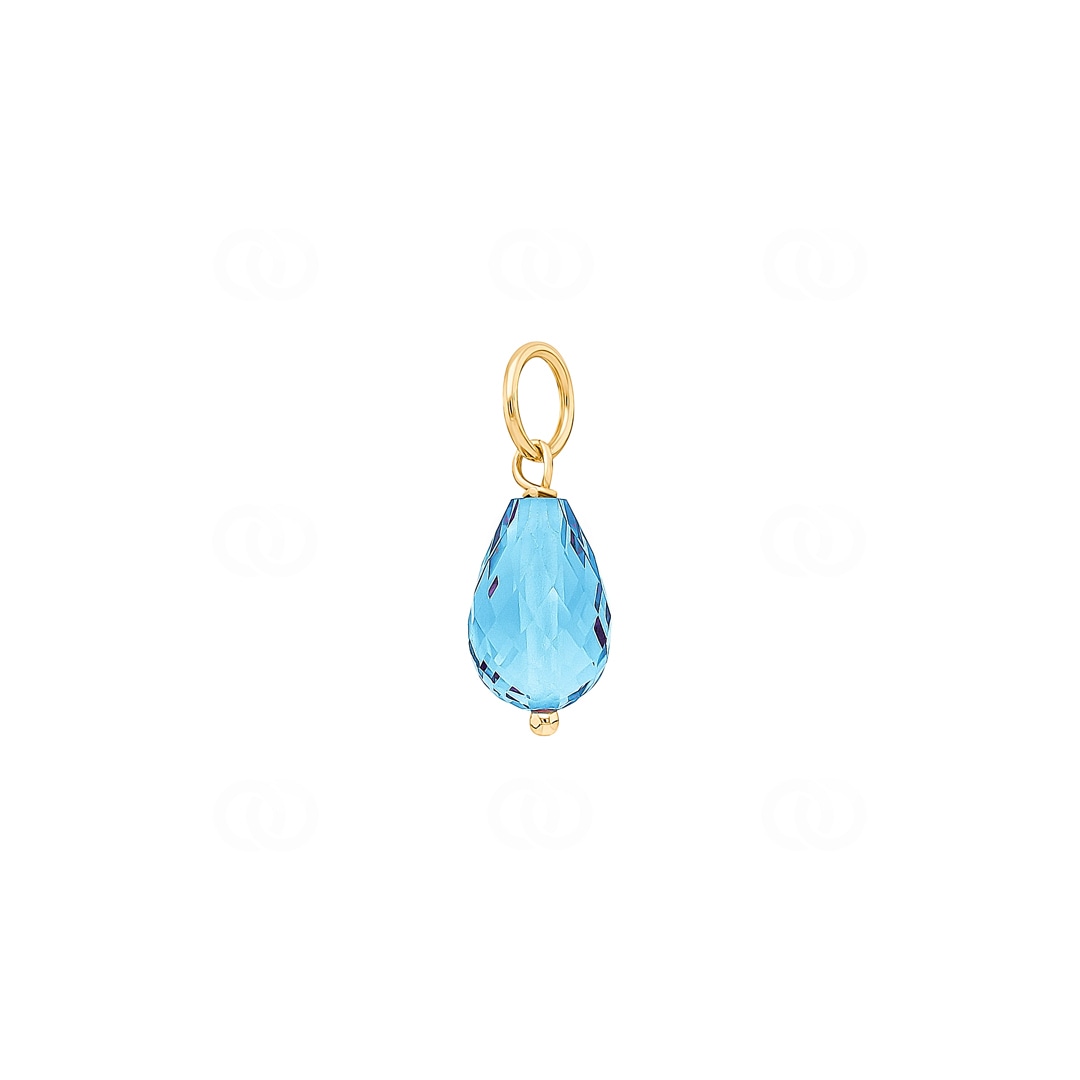 Anhänger 750/18 K Gelbgold mit Blautopas