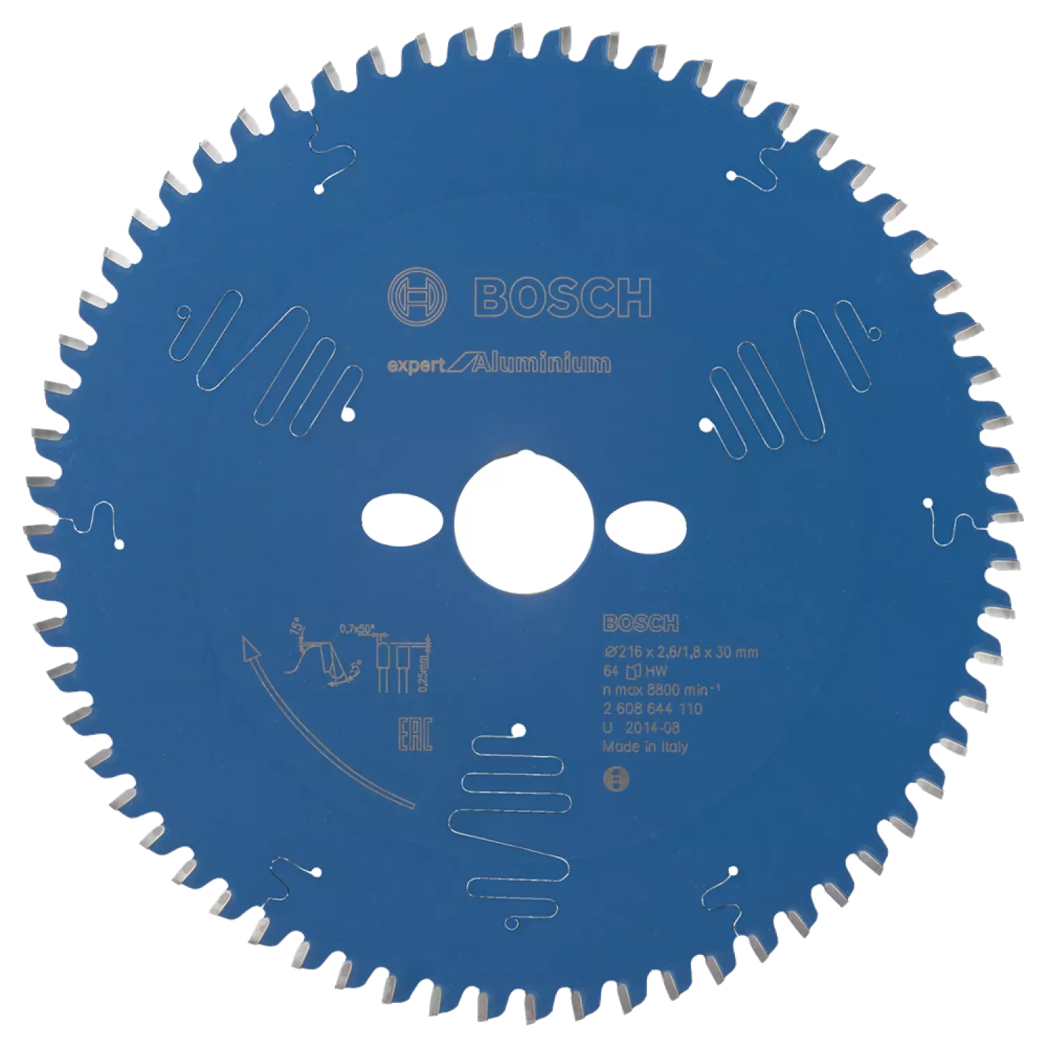 Bosch 2608644110 Expert Cirkelzaagblad - 216 x 30 x 64T - Aluminium - Carbide