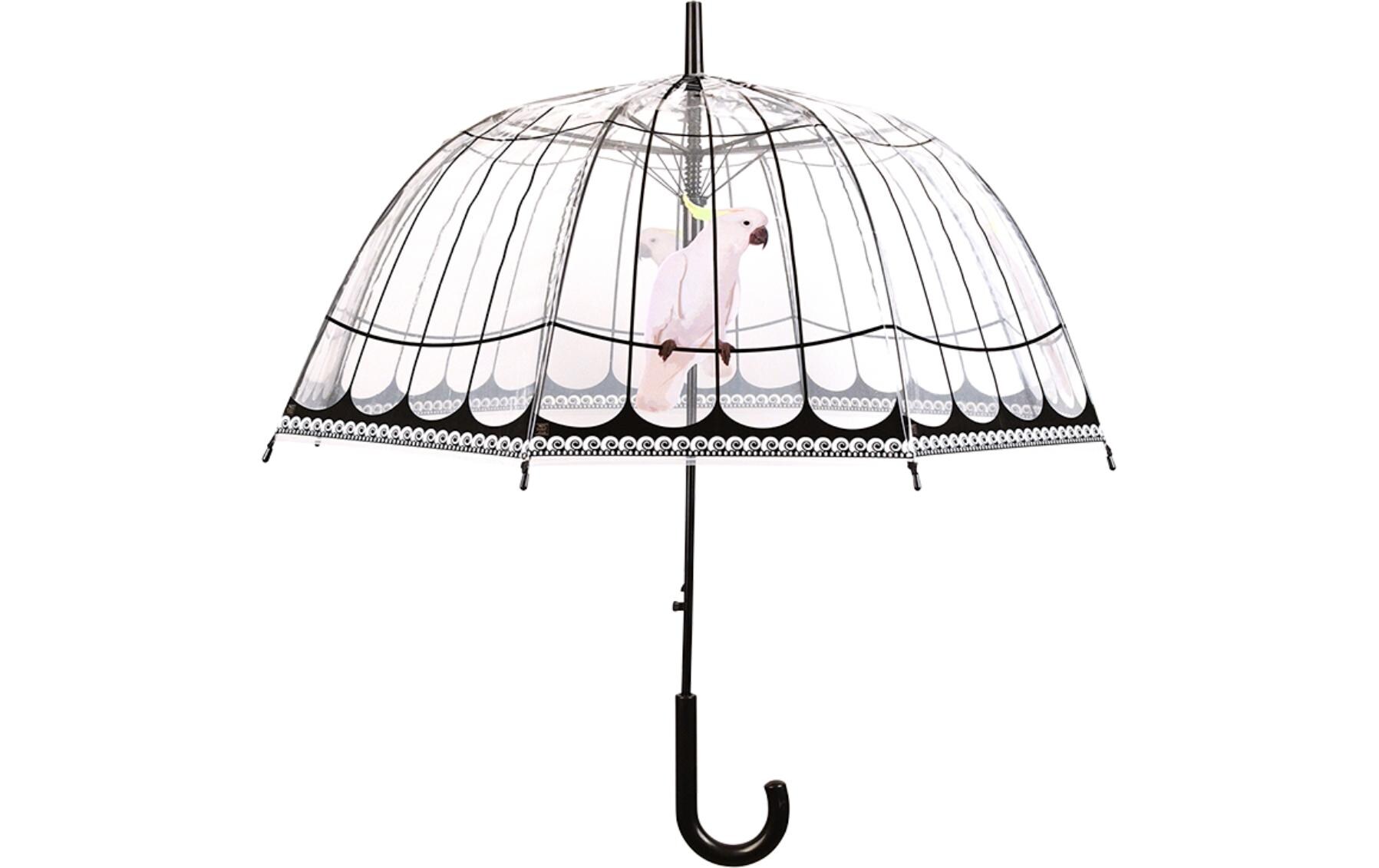 Schirm Vogelkäfig Rosa/Schwarz/TransparentTransparenter Regenschirm