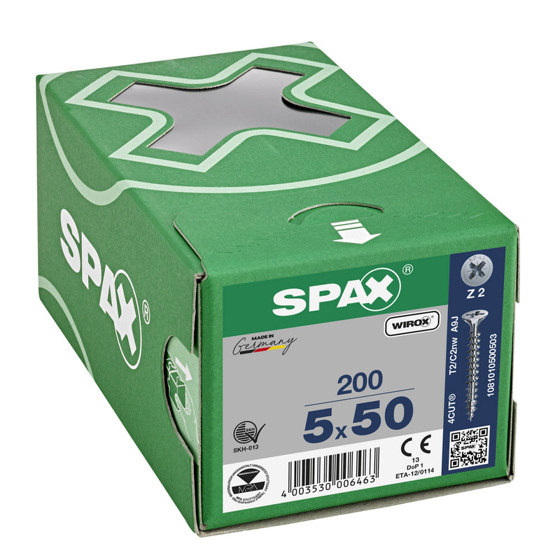 Spax universele schroeven platkop voldraad 5x50mm PZ2