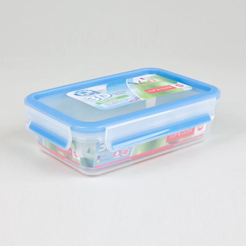 Boîte rectangle Clip & Close bleu 0,8 L Emsa