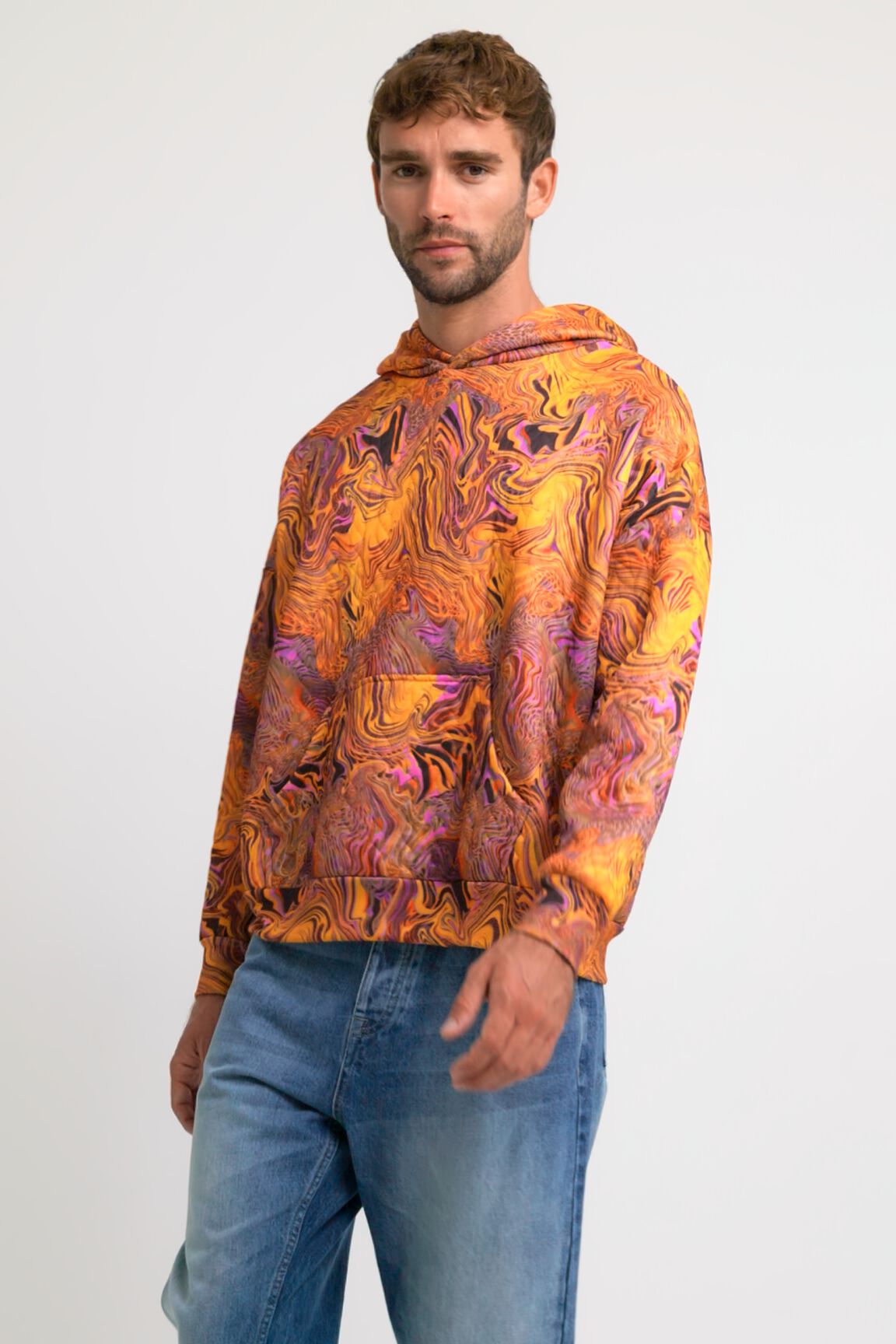 Sweat-shirt unisexe effet marbré