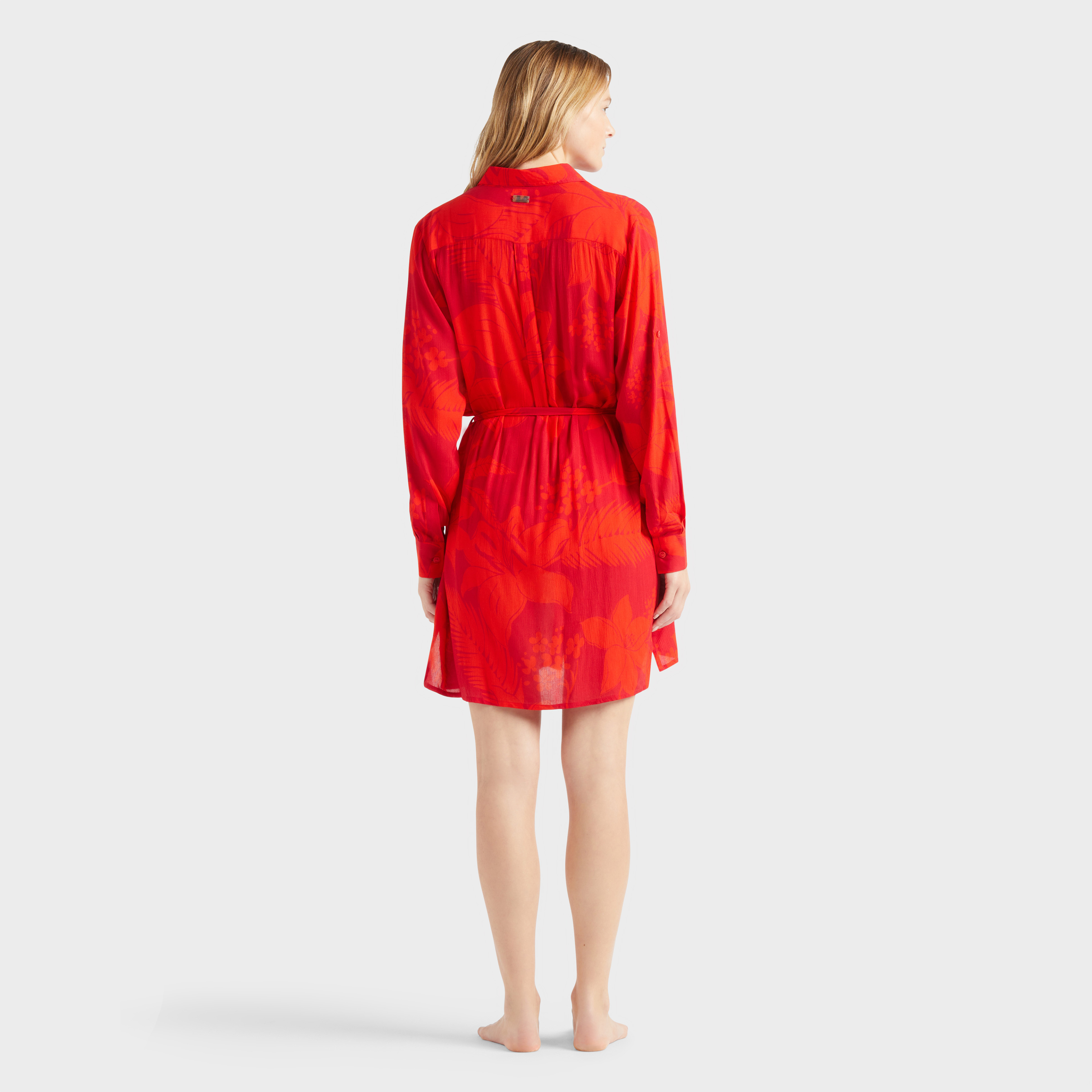 Robe chemise en viscose femme Flower Power