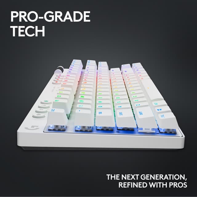 Logitech G PRO X TKL Lightspeed Tactile trådløst gamingtastatur (hvid)