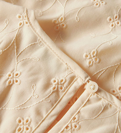 Name It Hemd k/ä - NkfVioleta - Buttercreme m. Strickerei Englis