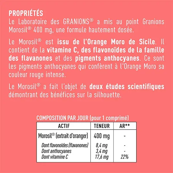 Granion Morosil® 400 mg - Emagrecimento - 60 Comprimidos - Suprimento para 2 Meses