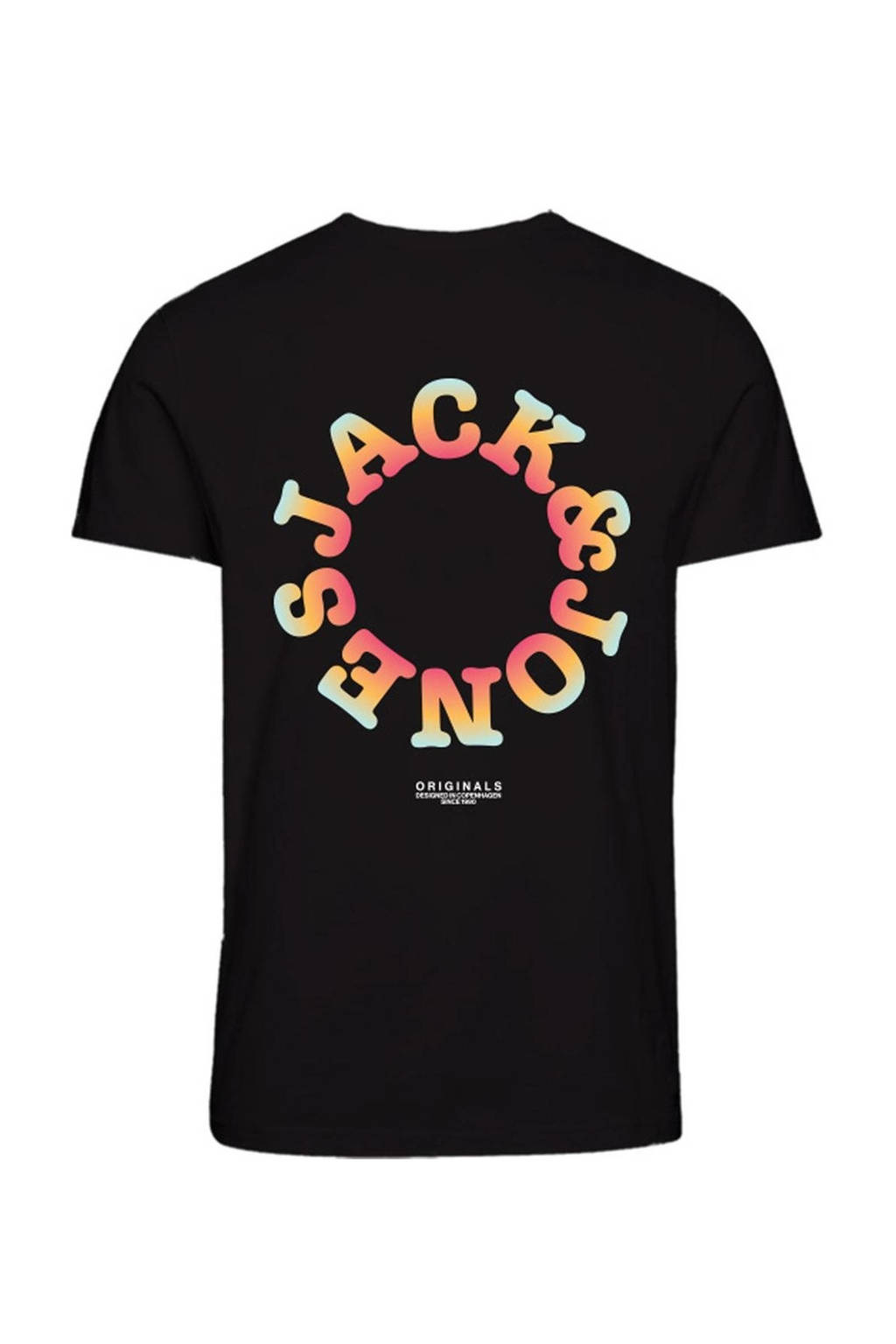JACK & JONES T-shirt JORARUBA met backprint zwart