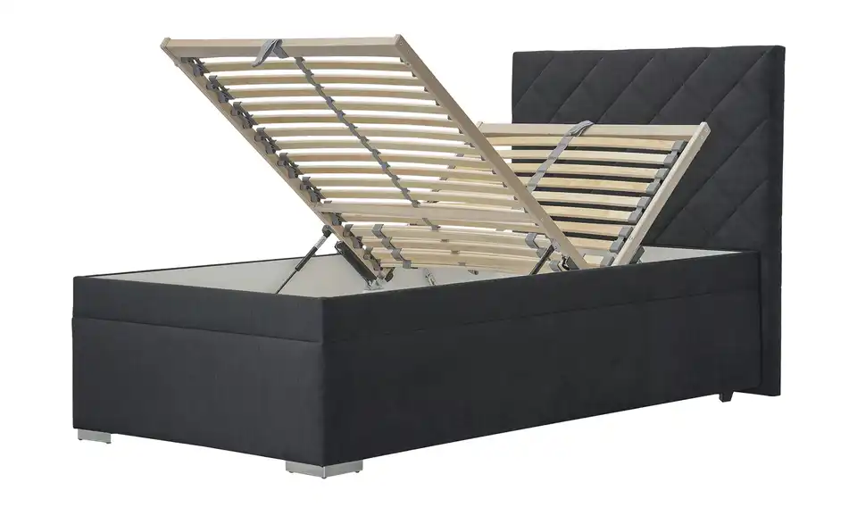 Polsterbett Klara 100 cm Schwarz