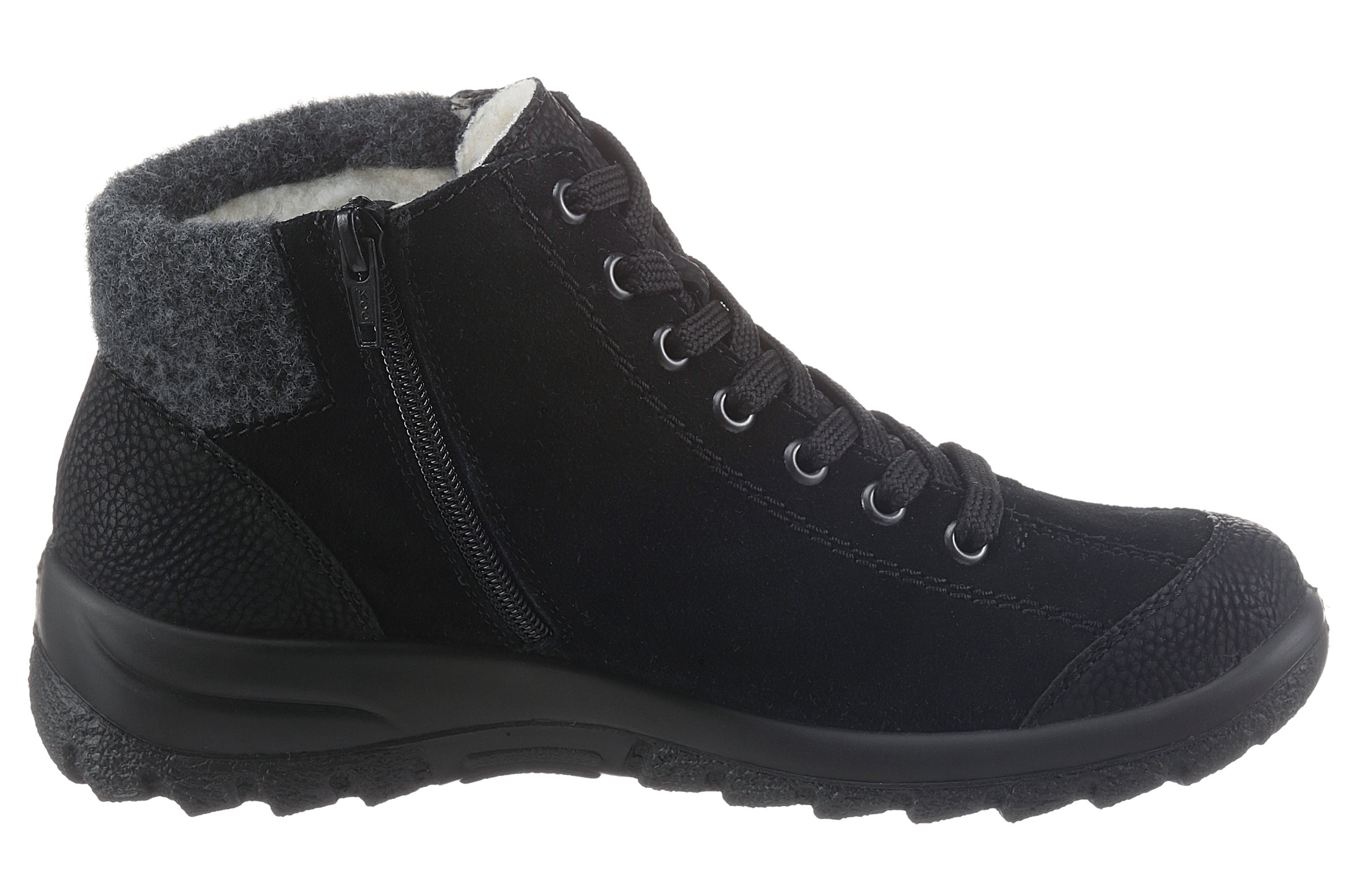 Rieker Winterboots  , Outdoorboots, Winterstiefelette mit Filz-Schaftabschluss, Rieker TEX