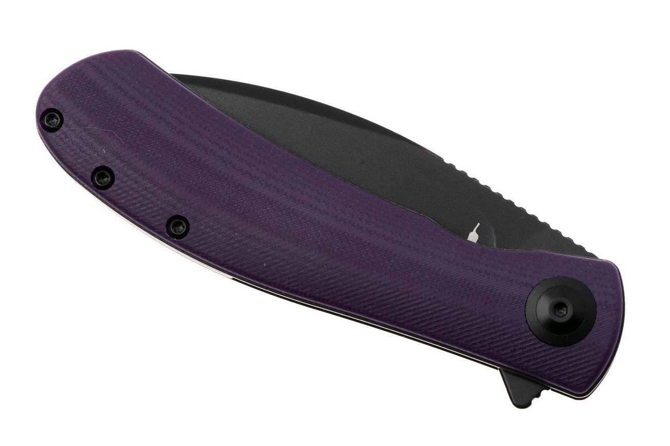 Trollsky Knives Mandu Evo MTE014 Blackwashed MagnaCut, Purple G10, zakmes, Michael Trollsky design