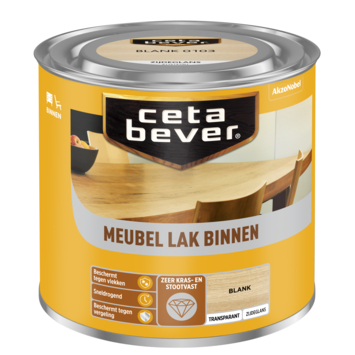 CetaBever meubellak zijdeglans transparant blank 250 ml