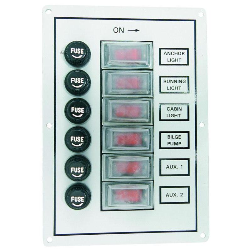 Tableau Electrique Euromarine Aluminium - 6 Interrupteurs