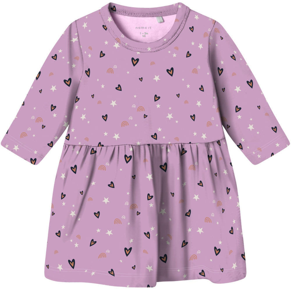 Køb Name It Pastel Lavender Hearts Vandora Kjole