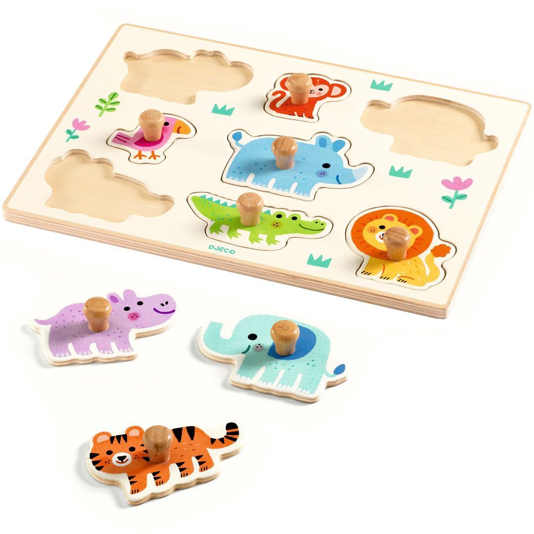 djeco knoppuzzel hippo'n'co - 8st