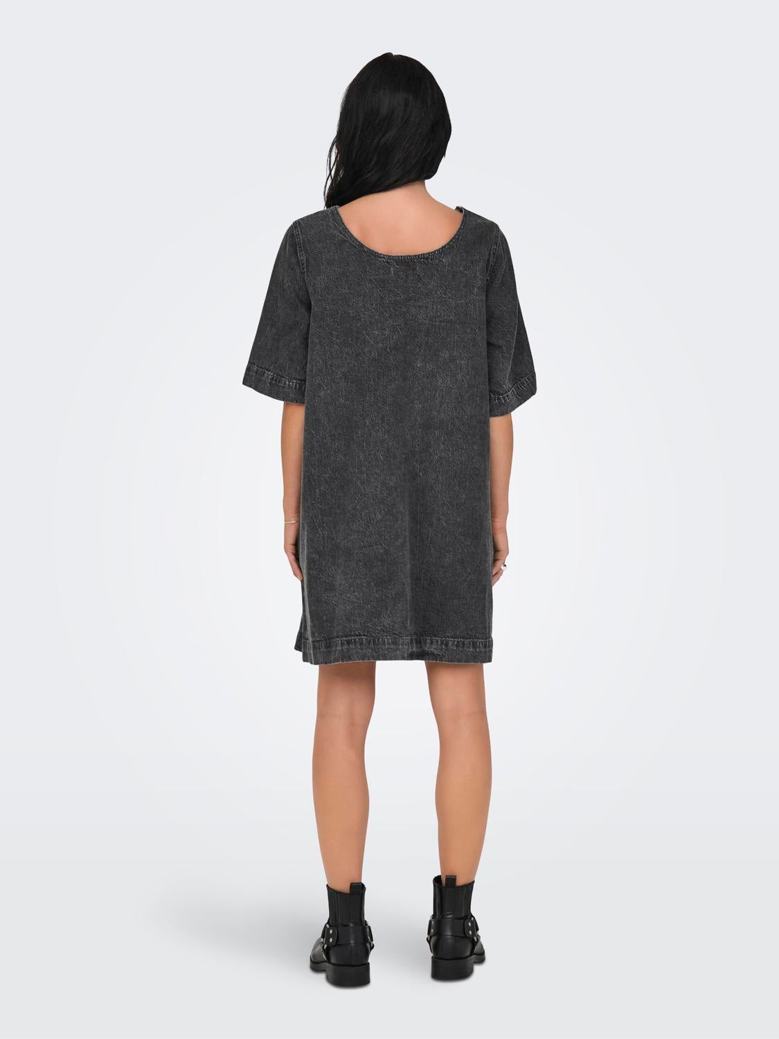 ONLGIGI Kurzes Kleid Dark Grey Denim