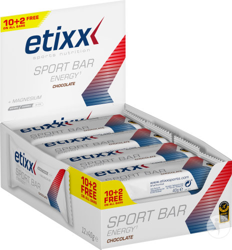 Etixx Energy Sport Bar Chocolat Barres Énergétiques 12x40g